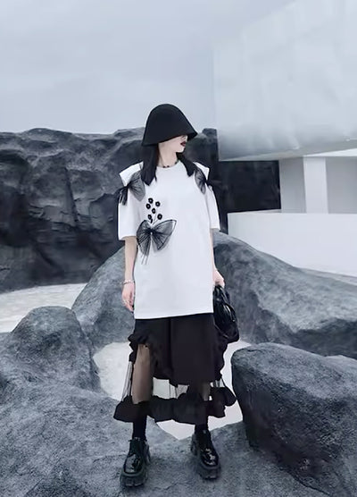 【CHICSKY】Sheer hem material fashionable design skirt  CH0014