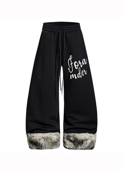【Blacklists】Fur Plus Design Wide Casual Sweatpants  BL0070