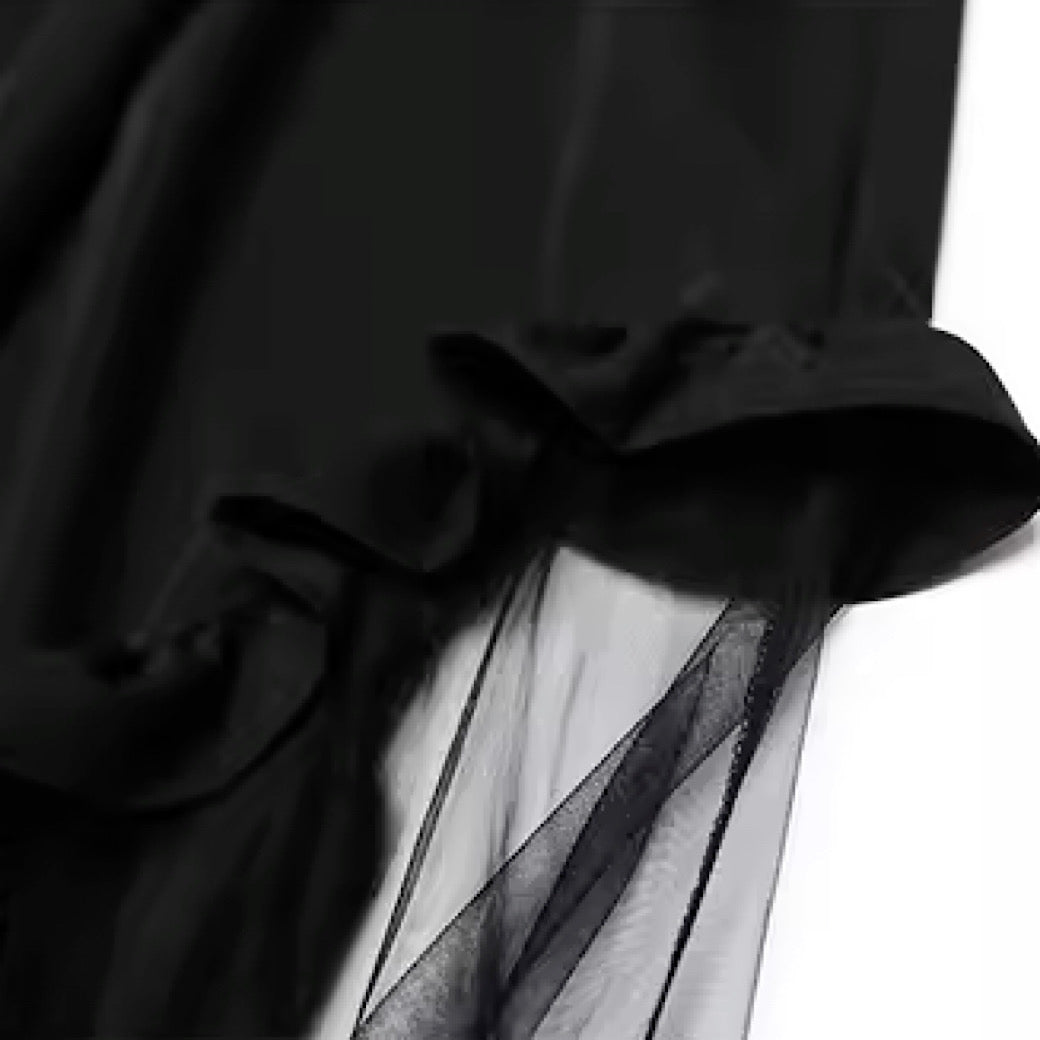 【CHICSKY】Sheer hem material fashionable design skirt  CH0014