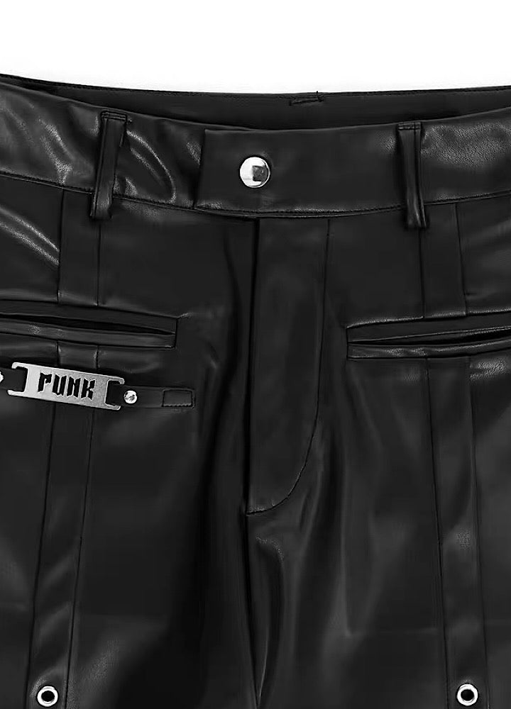 [YUBABY] Centerline patchment leather tuck pants YU0025