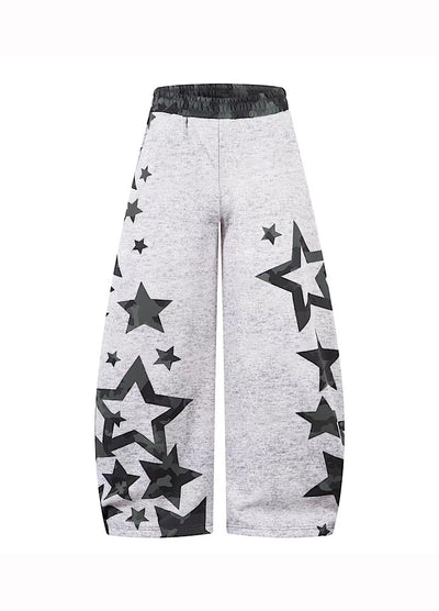【Blacklists】Design Gray Camouflage Point Star Pattern Sweatpants  BL0073