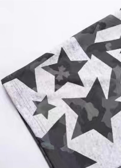 【Blacklists】Design Gray Camouflage Point Star Pattern Sweatpants  BL0073