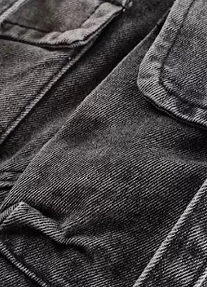 【TR BRUSHSHIFT】Multi-pocket washed cargo denim pants  TB0062