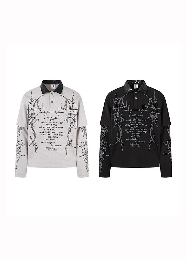 【TR BRUSHSHIFT】Random Star Design Dark Style Layered Knit Sweater  TB0063