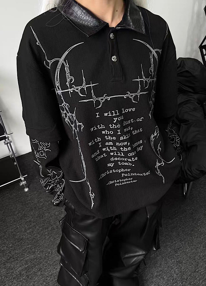 【TR BRUSHSHIFT】Random Star Design Dark Style Layered Knit Sweater  TB0063