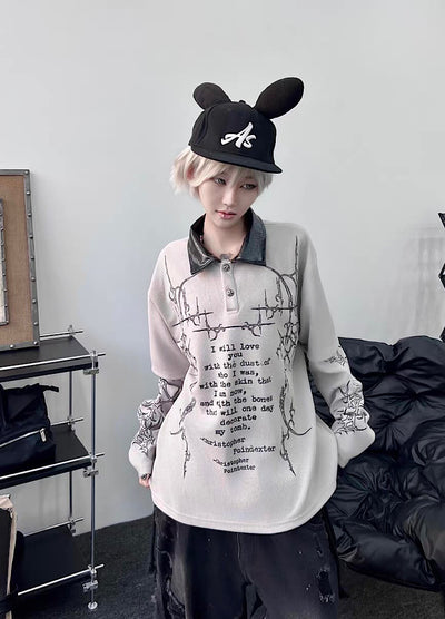 【TR BRUSHSHIFT】Random Star Design Dark Style Layered Knit Sweater  TB0063