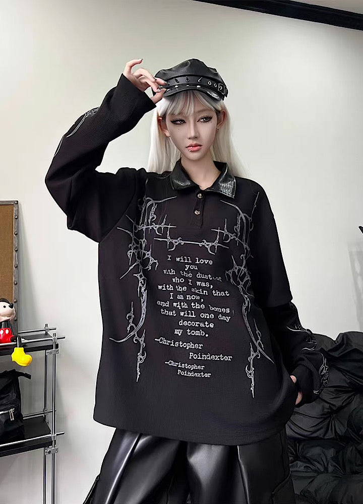 【TR BRUSHSHIFT】Random Star Design Dark Style Layered Knit Sweater  TB0063