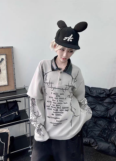 【TR BRUSHSHIFT】Random Star Design Dark Style Layered Knit Sweater  TB0063