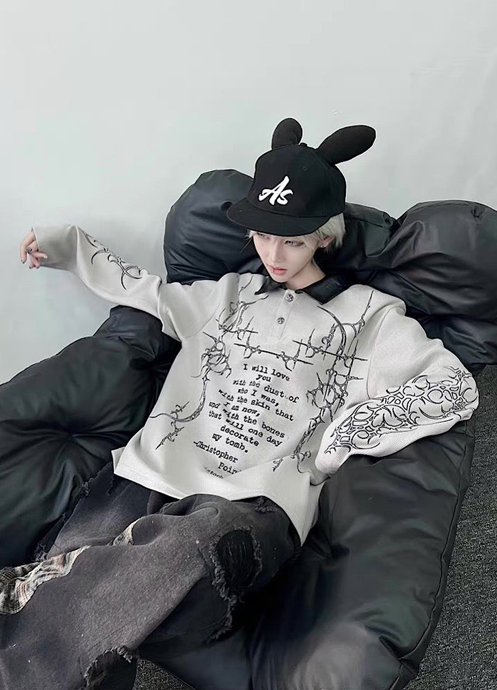 【TR BRUSHSHIFT】Random Star Design Dark Style Layered Knit Sweater  TB0063