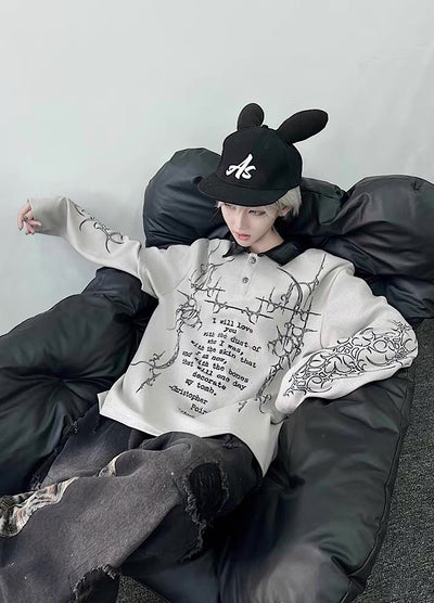 【TR BRUSHSHIFT】Random Star Design Dark Style Layered Knit Sweater  TB0063