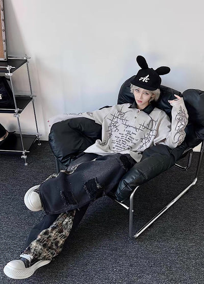 【TR BRUSHSHIFT】Random Star Design Dark Style Layered Knit Sweater  TB0063