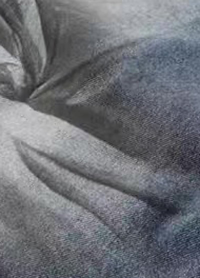 【TR BRUSHSHIFT】Randomly distressed washed wide silhouette blue denim pants  TB0064