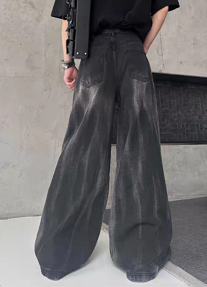 【MARTHENAUT】All-washed distressed wide flare denim pants  MH0069