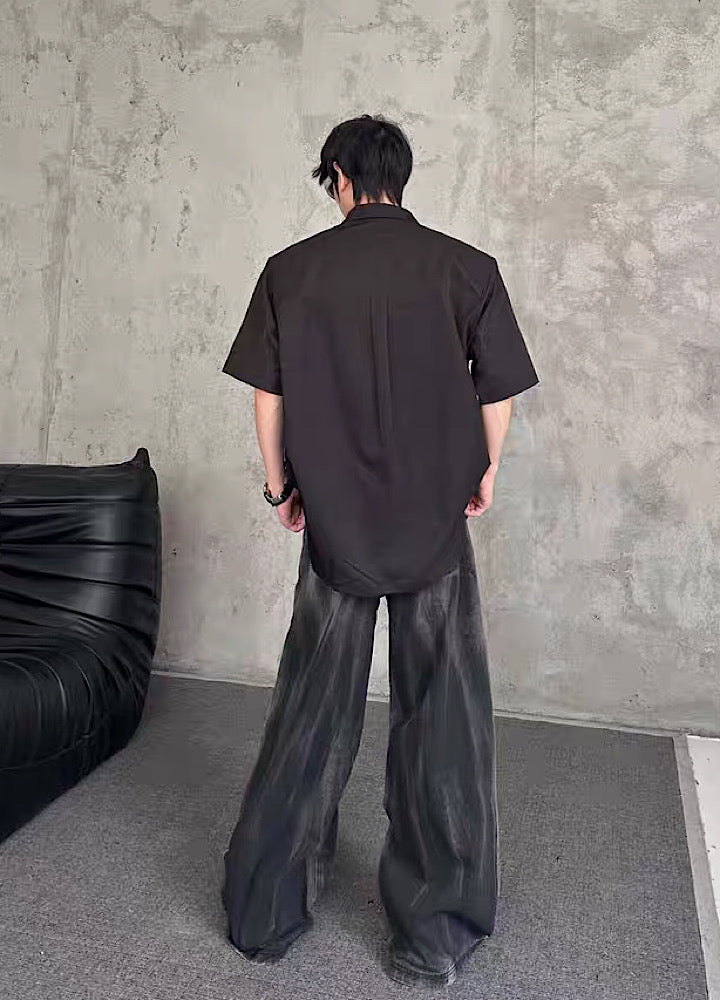 【MARTHENAUT】All-washed distressed wide flare denim pants  MH0069