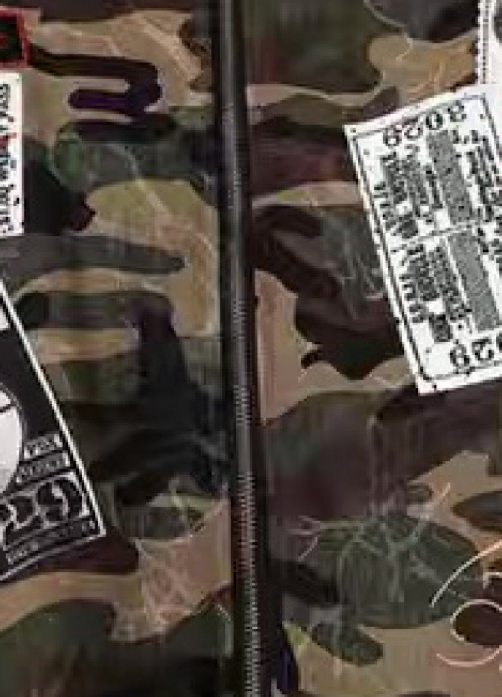 【TR BRUSHSHIFT】Random patchwork design camouflage fur wide hoodie jacket  TB0066