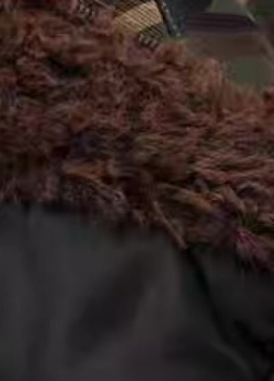 【TR BRUSHSHIFT】Random patchwork design camouflage fur wide hoodie jacket  TB0066