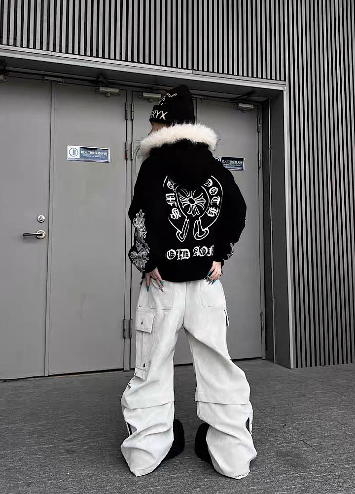 【TR BRUSHSHIFT】Silver patch point wide silhouette cargo pants  TB0068