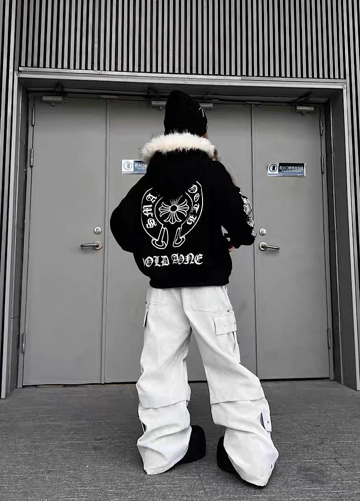 【TR BRUSHSHIFT】Silver patch point wide silhouette cargo pants  TB0068