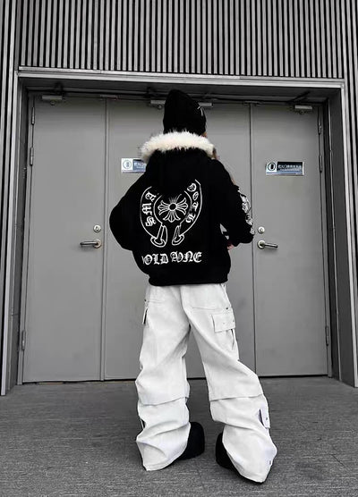 【TR BRUSHSHIFT】Silver patch point wide silhouette cargo pants  TB0068