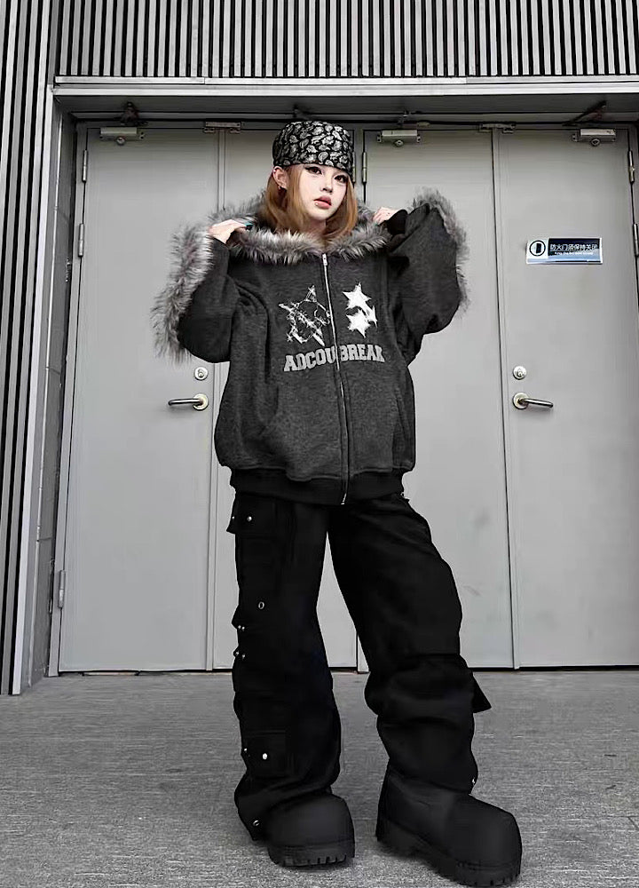 【TR BRUSHSHIFT】Silver patch point wide silhouette cargo pants  TB0068