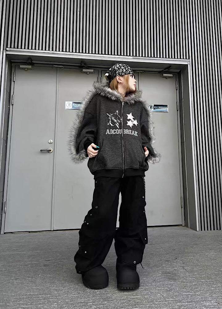 【TR BRUSHSHIFT】Silver patch point wide silhouette cargo pants  TB0068