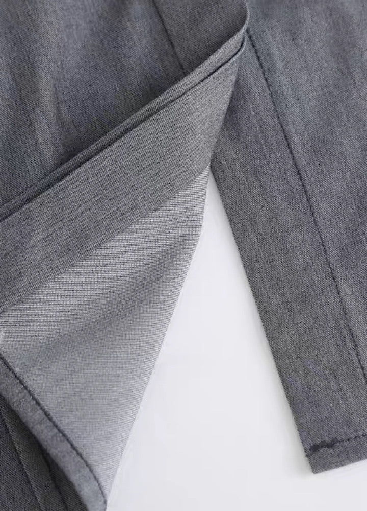 【ANNX】Cutting tie set gray korean style shirt  AN0007