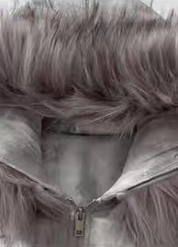 【TR BRUSHSHIFT】White base random wash fur hoodie jacket  TB0069