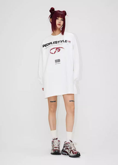 [People Style] Dull coloring over loose silhouette logo design T-shirt PS0012