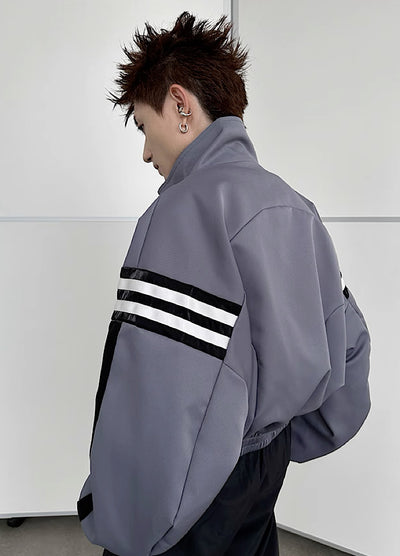【Very Fewest】Two-tone color design geometric jacket VF0023