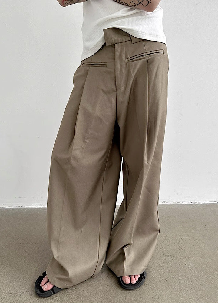 [Very Fewest] Front pocket design Special structure silhouette Wide slacks VF0025