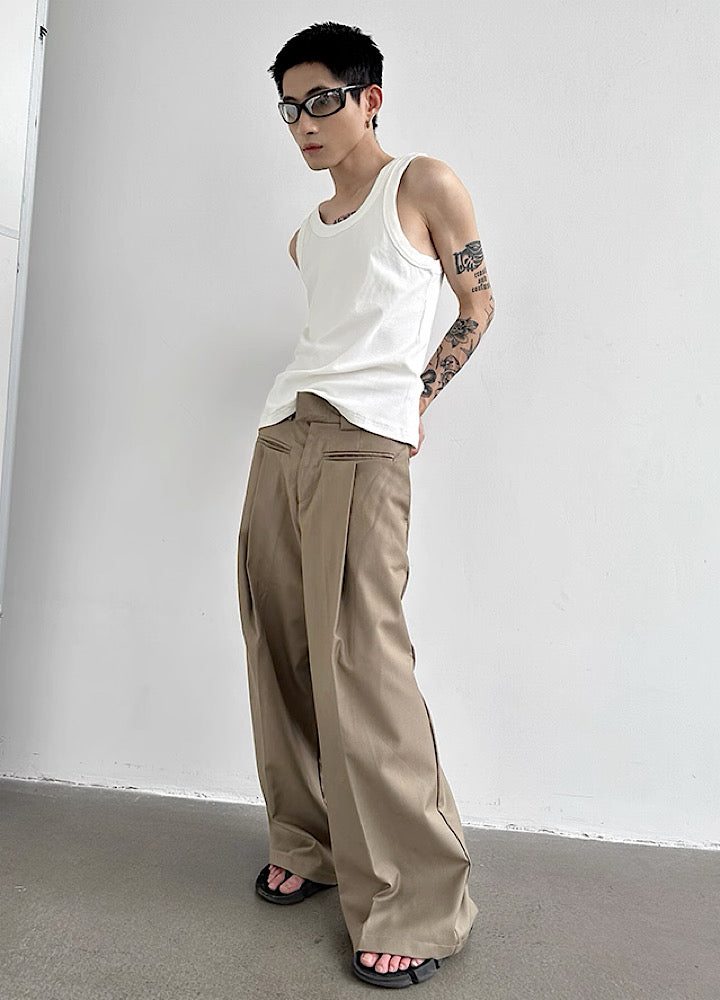[Very Fewest] Front pocket design Special structure silhouette Wide slacks VF0025
