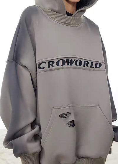 【0-CROWORLD】Gradient washed dull trend design hoodie  CR0075