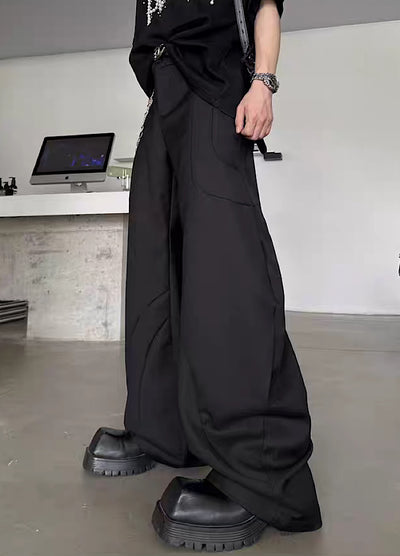 【MARTHENAUT】Wide over balloon silhouette mode black slacks pants  MH0074