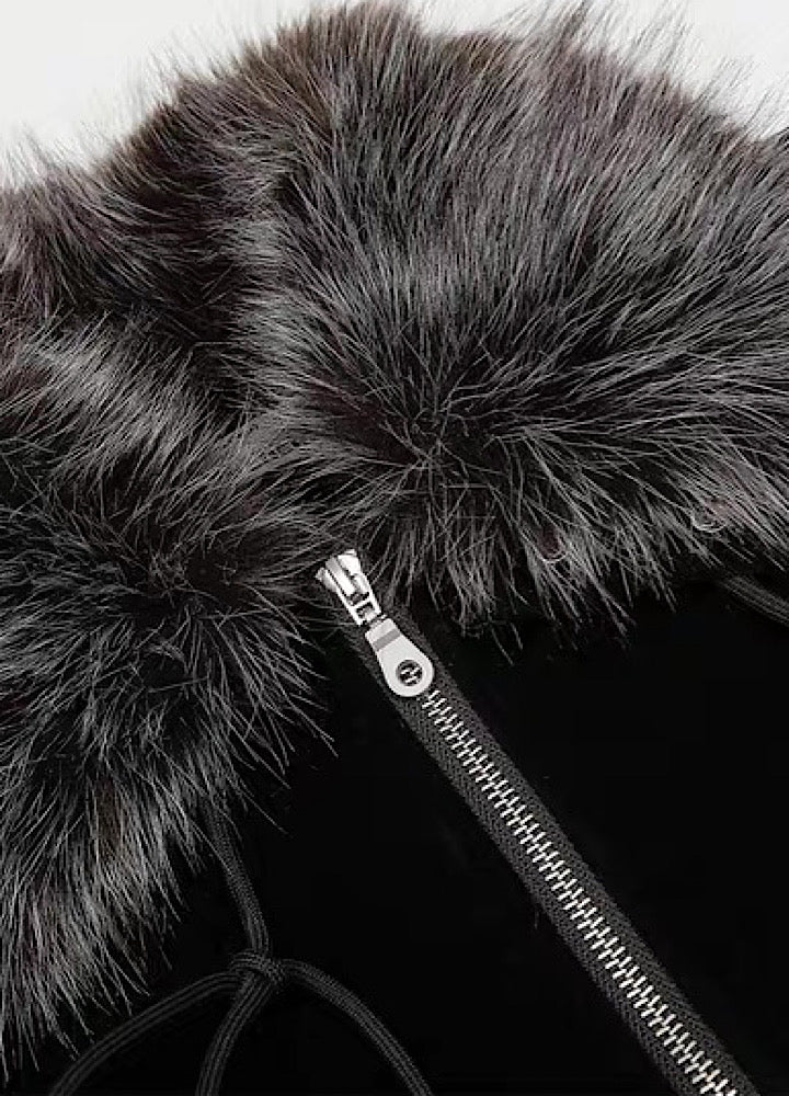 【MR nearly】Point fur design simple over full zip jacket  MR0168