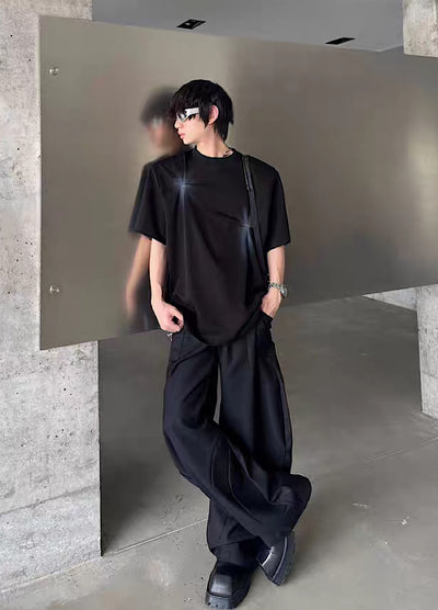 【MARTHENAUT】Wide over balloon silhouette mode black slacks pants  MH0074