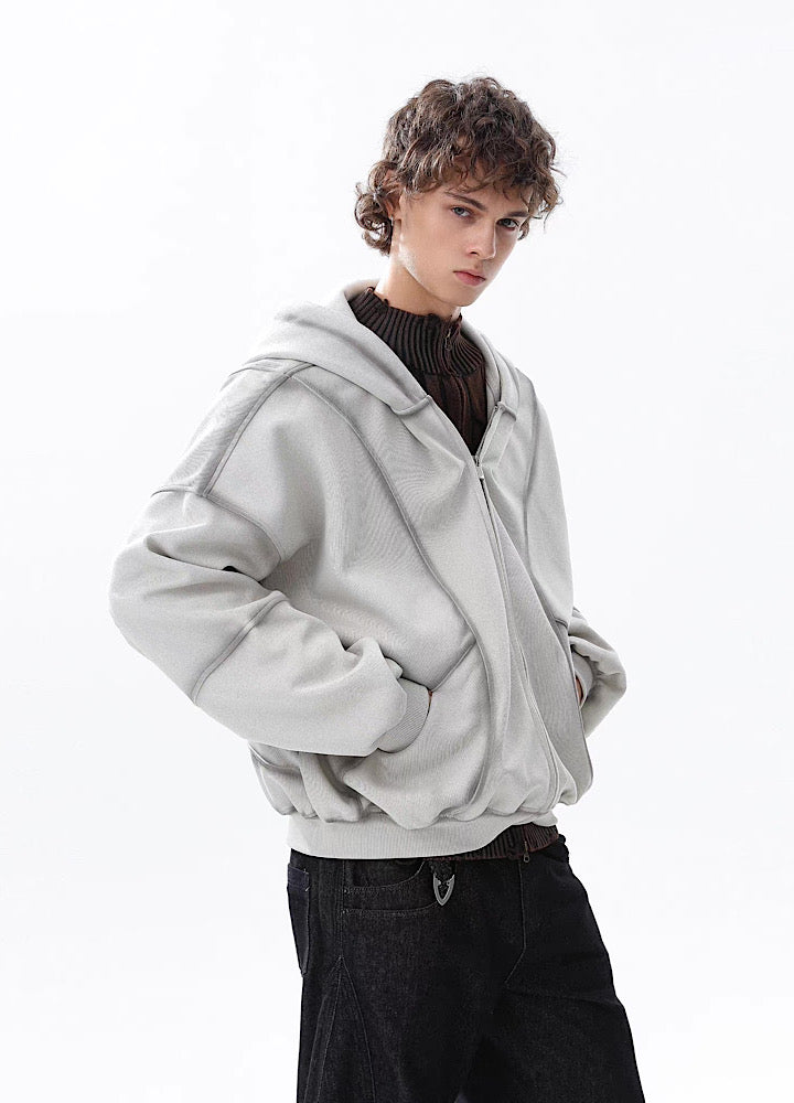 【MR nearly】Full wash line design full zip over hoodie  MR0169