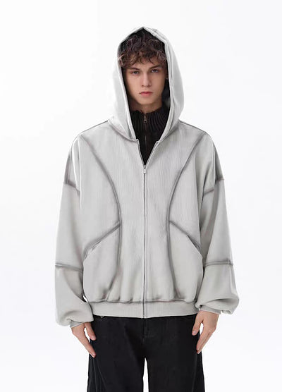 【MR nearly】Full wash line design full zip over hoodie  MR0169