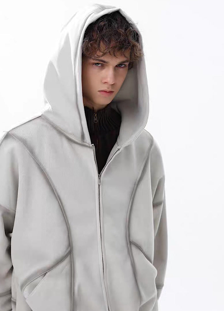 【MR nearly】Full wash line design full zip over hoodie  MR0169