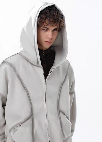 【MR nearly】Full wash line design full zip over hoodie  MR0169