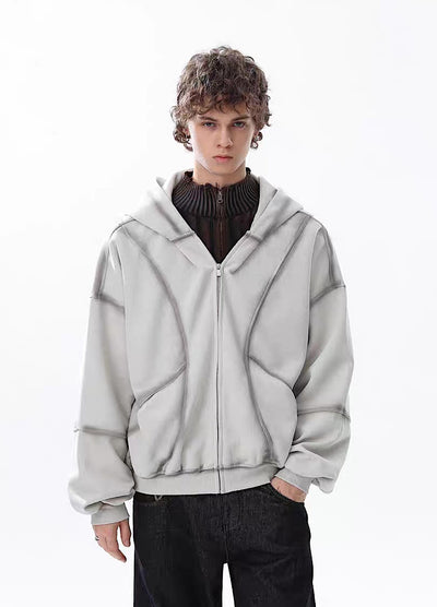 【MR nearly】Full wash line design full zip over hoodie  MR0169