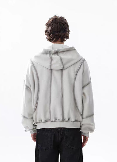 【MR nearly】Full wash line design full zip over hoodie  MR0169
