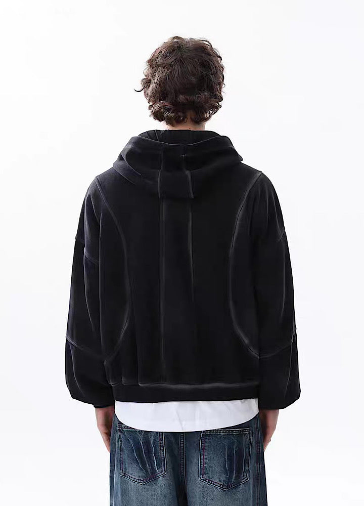 【MR nearly】Full wash line design full zip over hoodie  MR0169