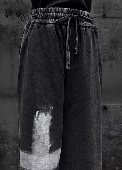 【Miub】Double cross design muted wash color sweatpants  MB0012