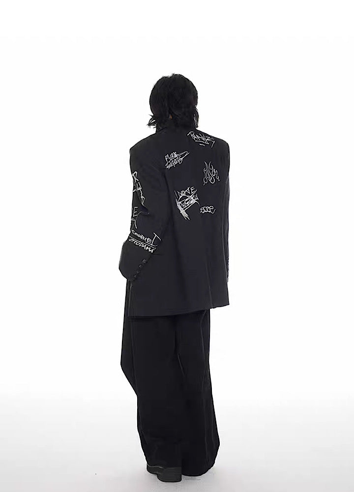 【0-CROWORLD】Graffiti Design Final Strode Tailored Jacket  CR0079