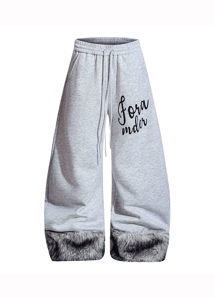 【Blacklists】Fur Plus Design Wide Casual Sweatpants  BL0070
