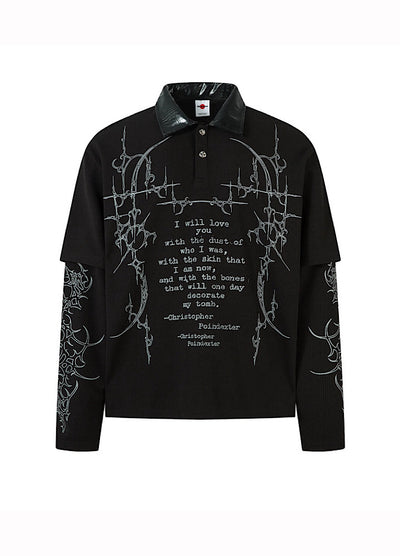 【TR BRUSHSHIFT】Random Star Design Dark Style Layered Knit Sweater  TB0063