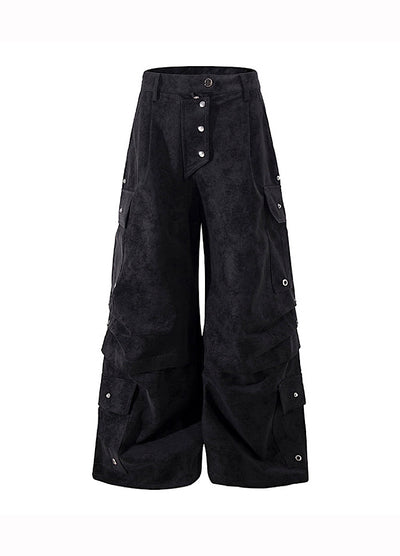 【TR BRUSHSHIFT】Silver patch point wide silhouette cargo pants  TB0068