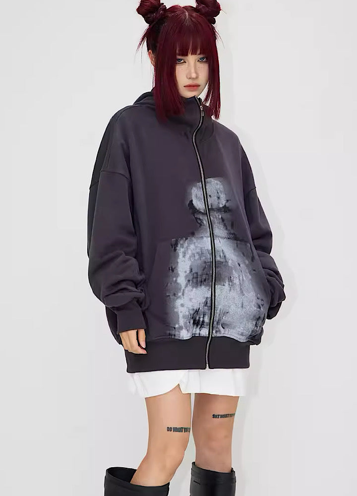 【People Style】Phantom silhouette mysterious design full zip hoodie  PS0017