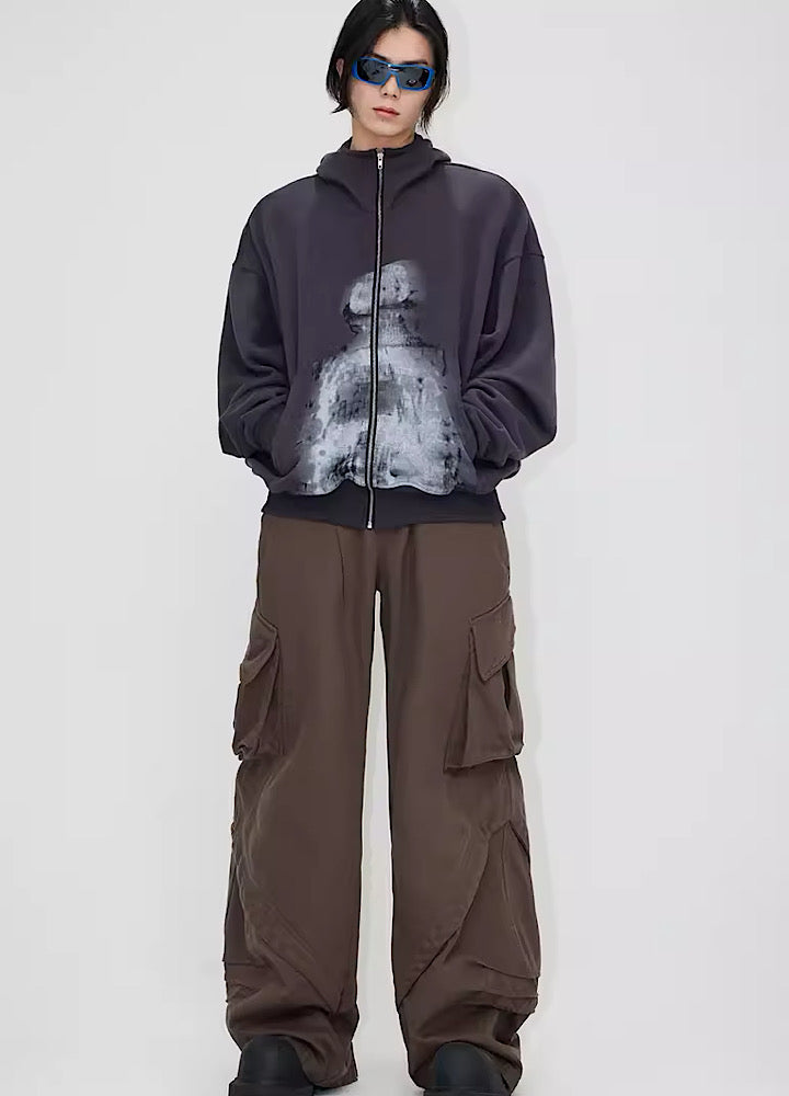 [People Style] Phantom silhouette mysterious design full zip hoodie PS0017