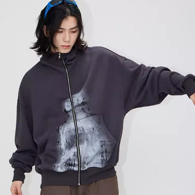 【People Style】Phantom silhouette mysterious design full zip hoodie  PS0017